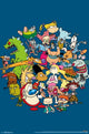 Nick Toons Group Poster Print featuring classic animated characters