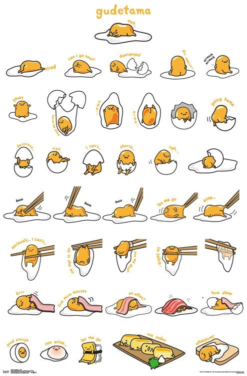 Gudetama - Grid Rolled Poster Print (22x34)
