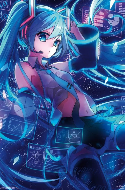 Hatsune Miku Screens Poster Print - 22x34 Rolled Poster