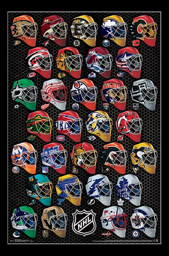 NHL Masks Poster Print - 22x34 Rolled Art Print