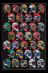 NHL Masks Poster Print - 22x34 Rolled Art Print
