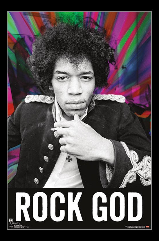 Jimi Hendrix Rock God Poster Print - 22x34