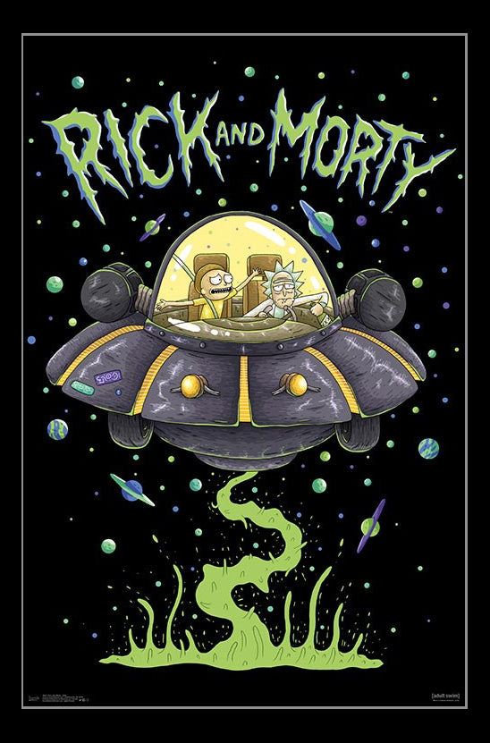 Rick and Morty Ship Poster Print featuring vibrant artwork.