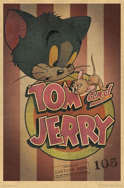 Tom and Jerry - Stripes Rolled Poster Print (22x34)
