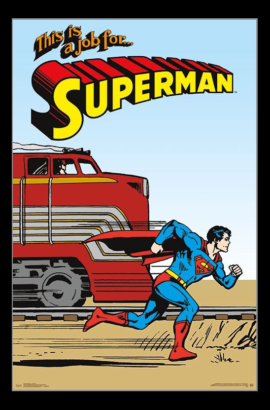 Superman Vintage Poster Print - Classic Comic Art Décor