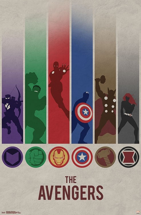 Avengers Minimalist Logo Poster Print - 22x34