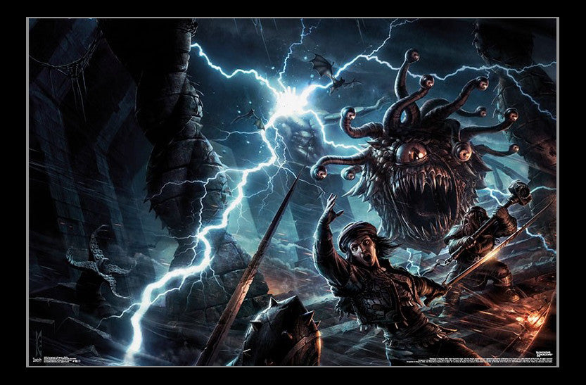 Dungeons and Dragons Battle Poster Print - 34x22