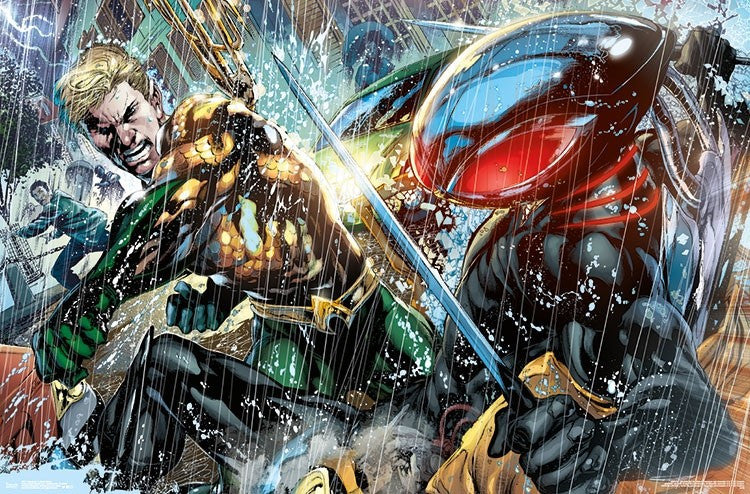 Aquaman vs Black Manta Rolled Poster Print - 34x22