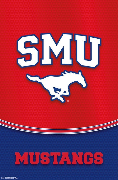 Southern Methodist University Logo 18 Poster Print - 22x34