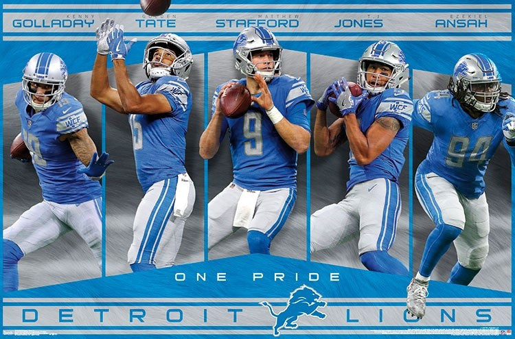 Detroit Lions Team Poster Print - 34x22 Rolled Poster
