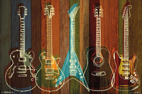 Guitars Wall of Art Poster Print - 34x22 Rolled Poster
