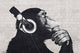 Headphones Chimp Wall Poster Print 34x22 - Unique Décor