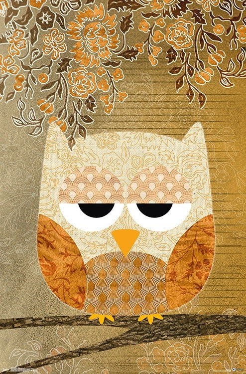 Antique Owl Poster Print - Vintage Style Wall Art