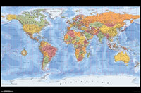 World Time Zones Map Poster Print - 22x34