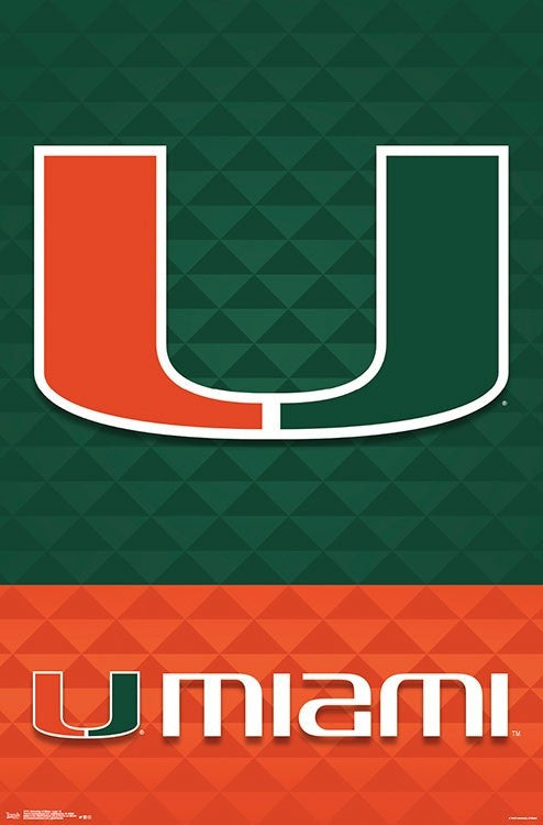 University of Miami Logo 18 Poster Print - 22x34