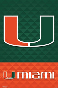 University of Miami Logo 18 Poster Print - 22x34