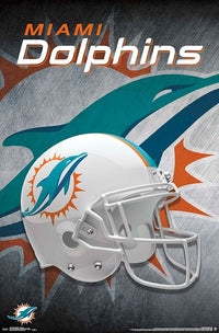 Miami Dolphins Helmet Poster Print - NFL Team Art