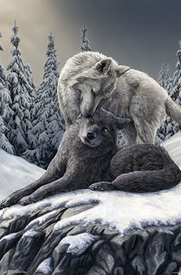 Snow Kisses poster print by Lisa Parker, winter landscape artwork