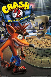 Crash Bandicoot 2 Key Art Poster Print featuring iconic video game character.