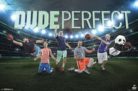 Dude Perfect group poster print showcasing the energetic team in vibrant colors.