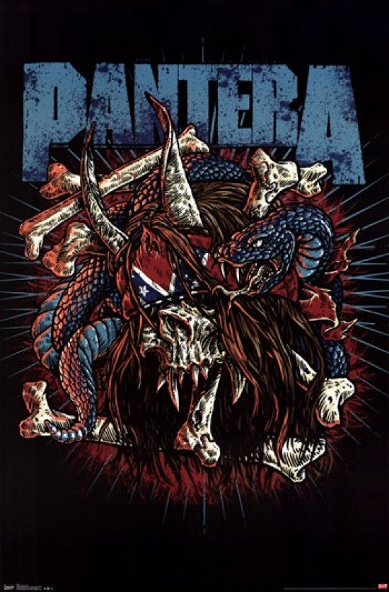Pantera Rocker Skull Poster Print - 24x36 Rolled Artwork