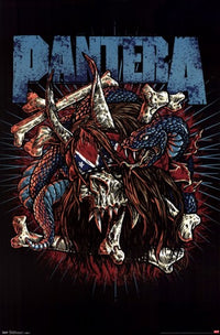 Pantera Rocker Skull Poster Print - 24x36 Rolled Artwork