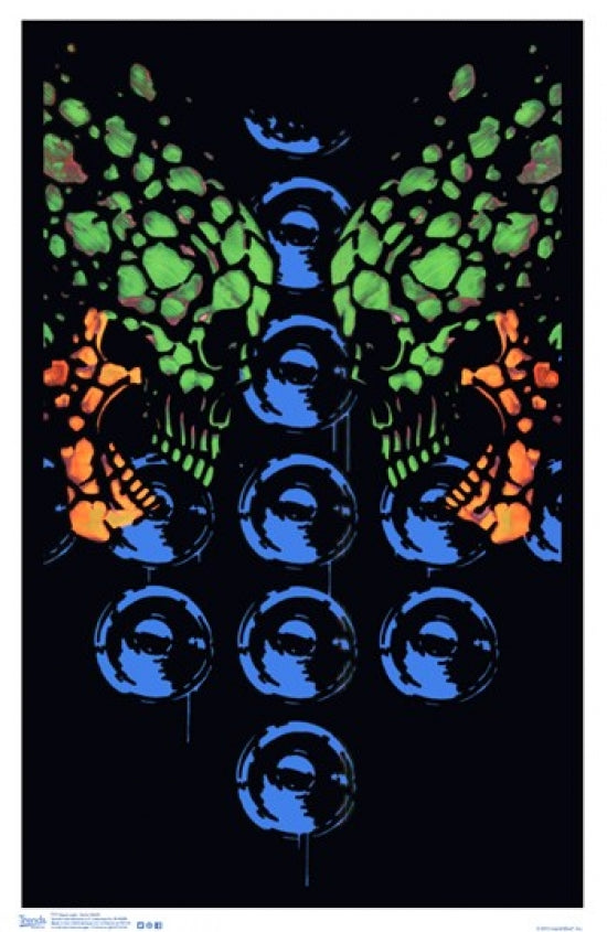 Black Light Sonic Heads Poster Print featuring vibrant colors and unique design.