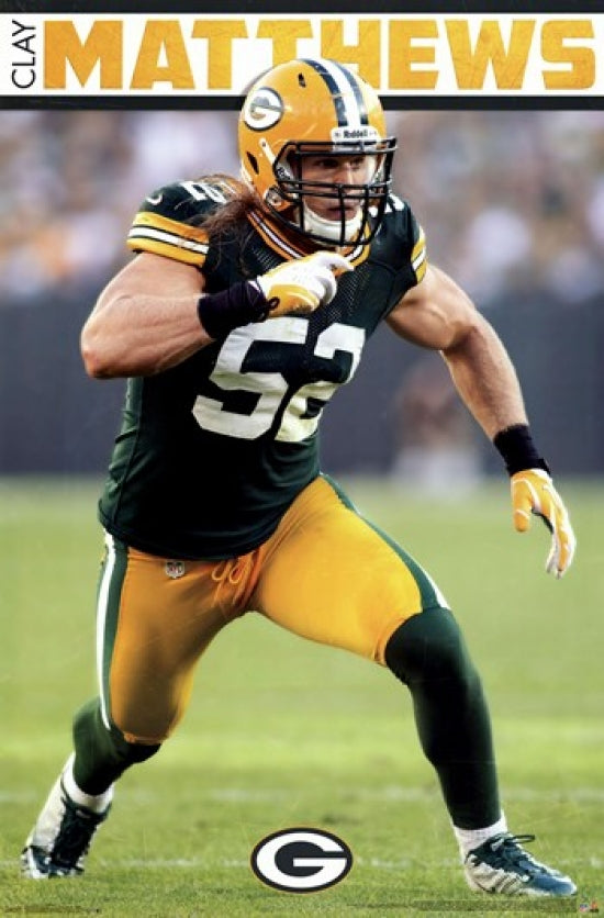 Green Bay Packers Clay Matthews 2013 Poster Print