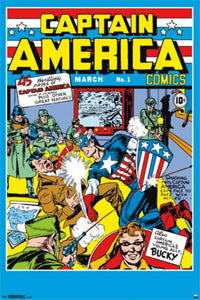 Captain America Issue 1 Comic Book Cover Poster Print