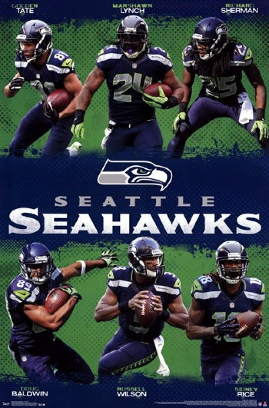 Seattle Seahawks Team 13 Poster Print showcasing team spirit.