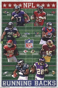 NFL Running Backs 13 Poster Print featuring dynamic football imagery.