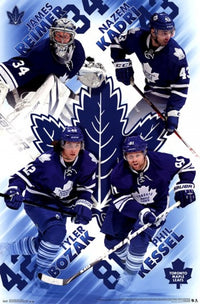 Toronto Maple Leafs Team 13 Poster Print showcasing the iconic logo and colors.