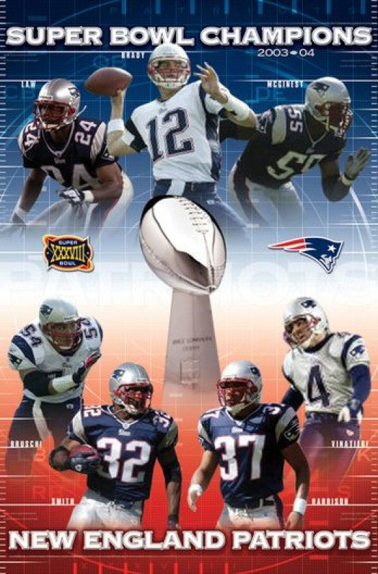 New England Patriots 2004 Super Bowl Champions Poster Print