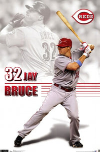Reds - J Bruce Poster Print featuring vibrant baseball imagery