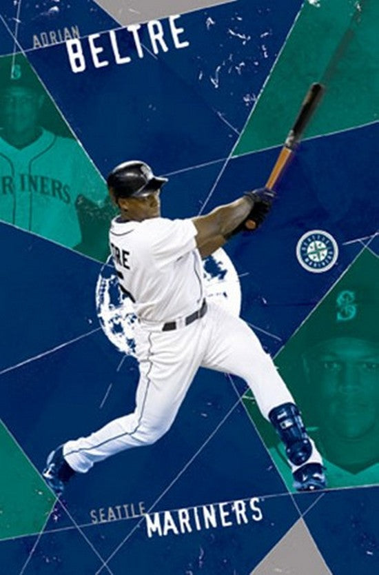 Adrian Beltre Seattle Mariners poster print showcasing baseball legend.