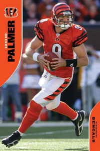 Cincinnati Bengals Carson Palmer Poster Print featuring vibrant colors and high-quality design.