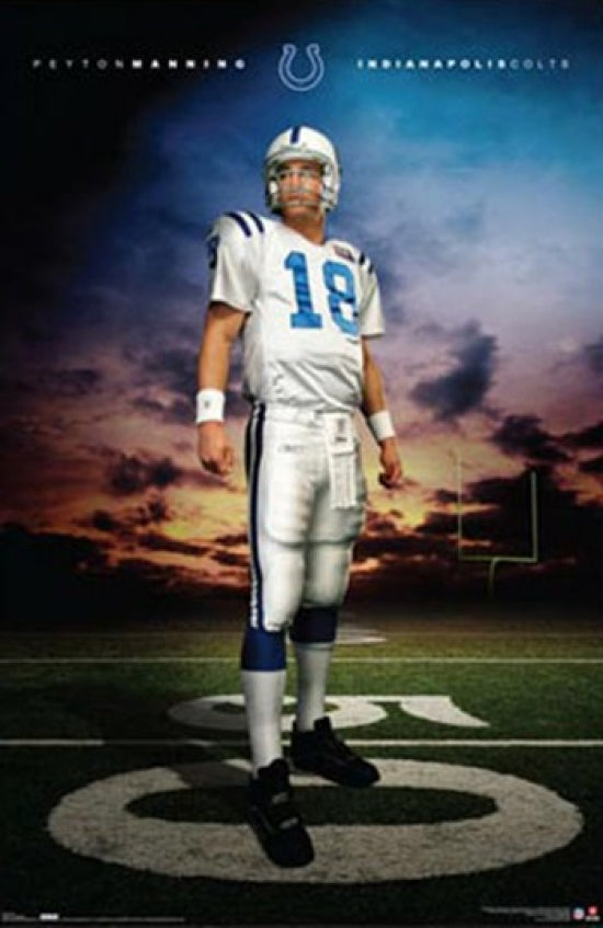 Colts Mannig Poster Print showcasing dynamic football art.
