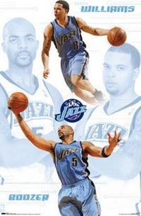 Utah Jazz Boozer and Williams basketball poster print