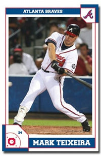 Atlanta Braves Mark Teixeira Poster Print, baseball art.