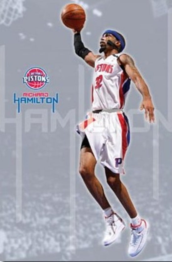 Pistons Richard Hamilton 08 Poster Print featuring vibrant colors and dynamic design.