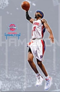 Pistons Richard Hamilton 08 Poster Print featuring vibrant colors and dynamic design.