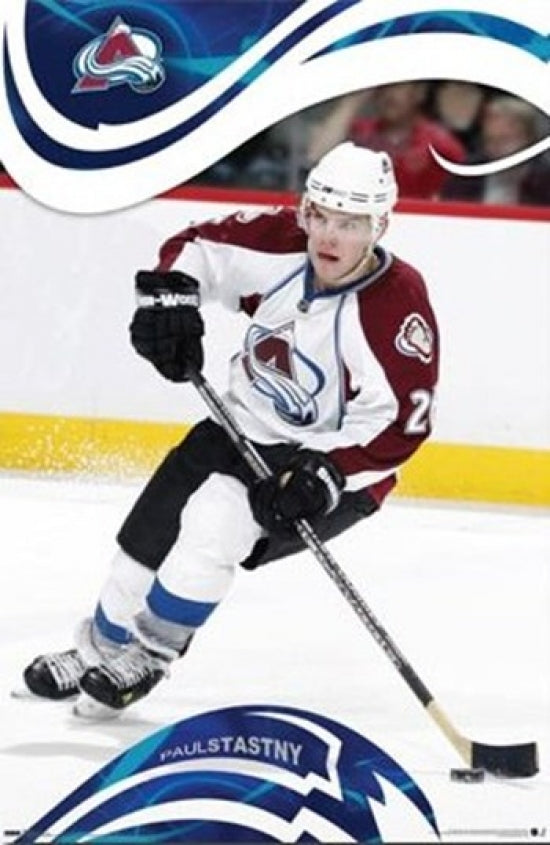 Colorado Avalanche Paul Stastny 2008 Poster Print showcasing hockey action