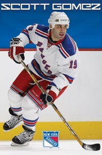 Scott Gomez Rangers Poster Print showcasing hockey action