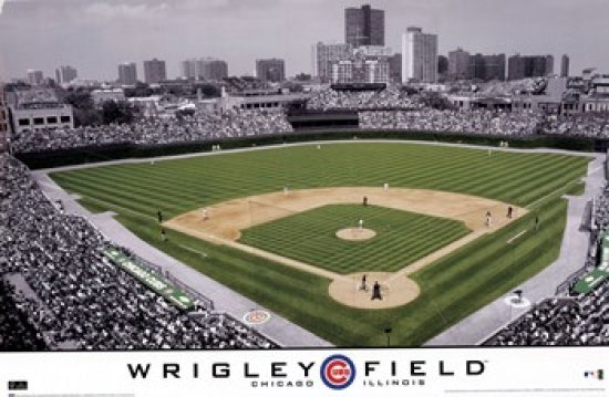 Chicago Cubs Wrigley Field 2008 Poster Print showcasing iconic baseball stadium.