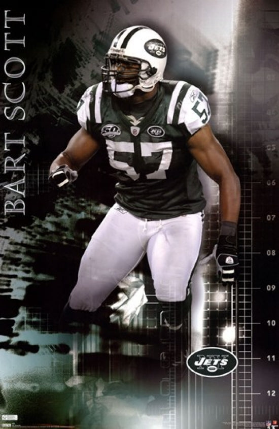 New York Jets B Scott 09 Poster Print, vibrant sports wall art.
