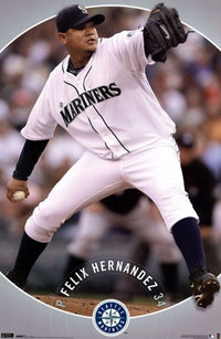 Mariners F Hernandez 10 Poster Print showcasing vibrant colors and sports theme.