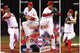 Phillies Pitchers Poster Print showcasing baseball excitement in vibrant colors.