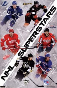 NHL Superstars Poster Print showcasing iconic hockey players, 24 x 36 inches.