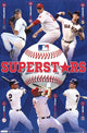 MLB Superstars Poster Print featuring iconic players in action.