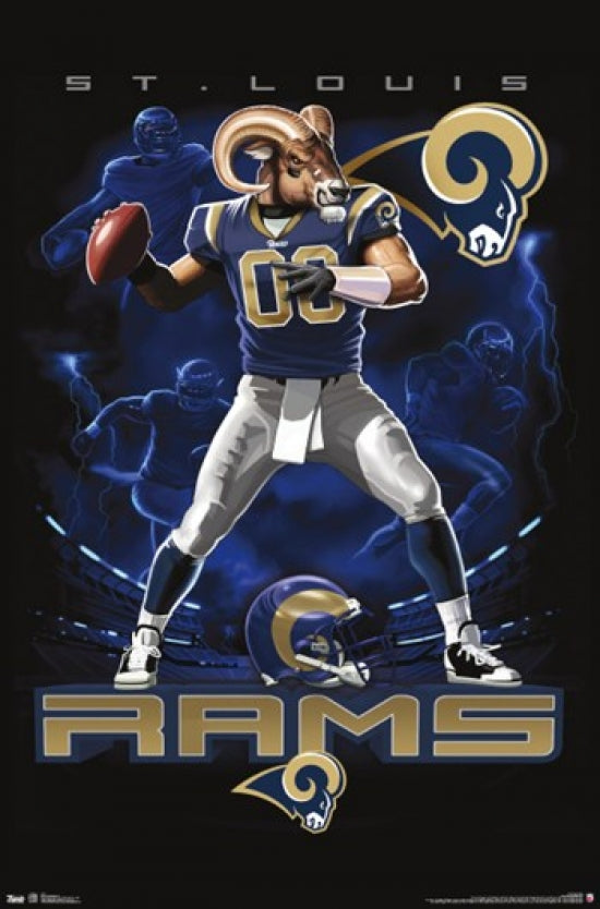 Rams Quarterback 12 Poster Print showcasing NFL football spirit.